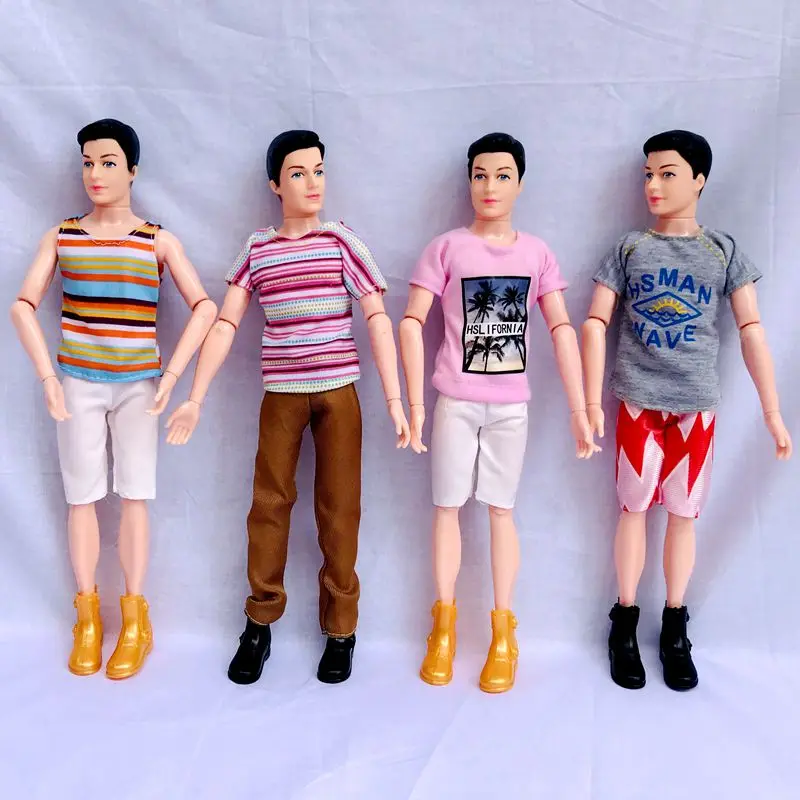 Lutka Pribor Otroci Igrače 8 Postavke/lot = 4 Moda Obleko Za Barbie + 4 Lutka Ken Oblačila Najboljše DIY Otrok 