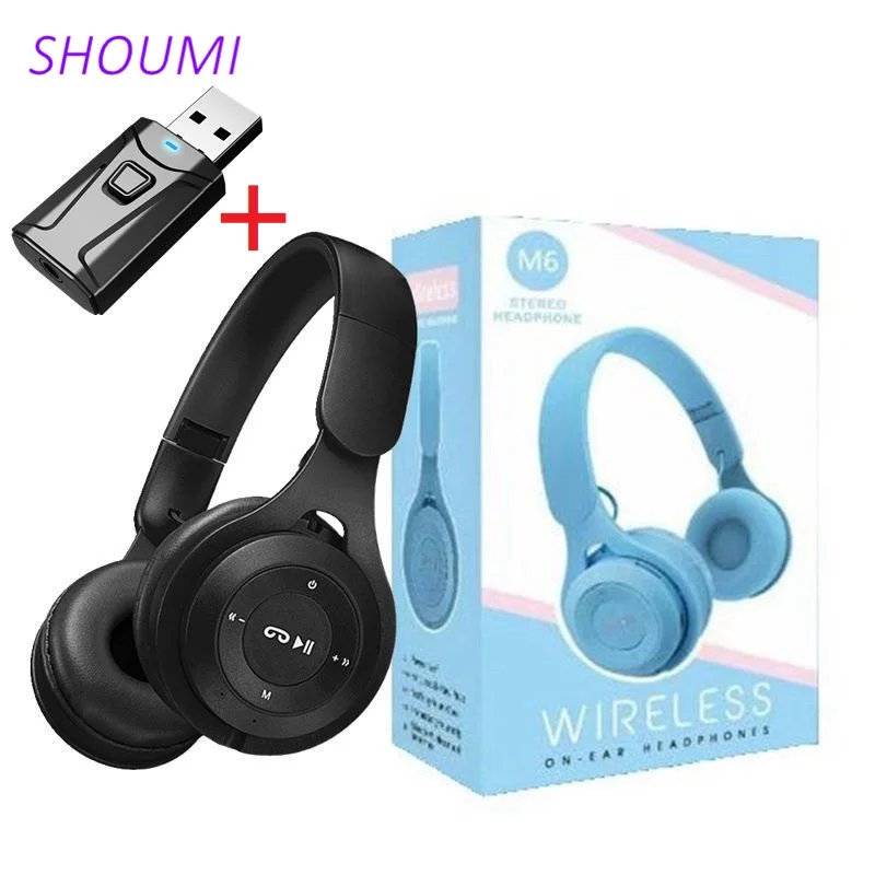 M6 Brezžične Slušalke Zložljive Stereo Bas Bluetooth Slušalke Otroci Dekle Čelada Darilo,s Mic USB Bluetooth 5 Adapter Za TV Igre