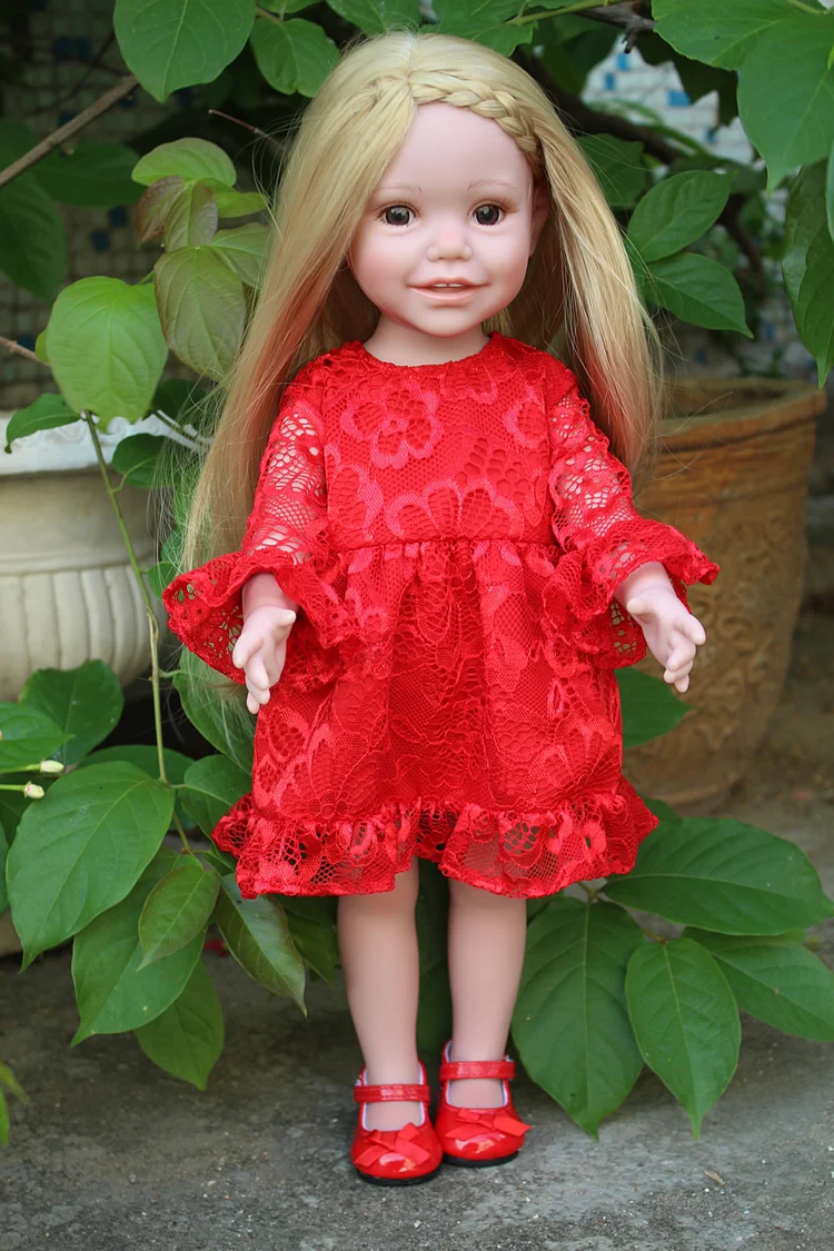 NPK LUTKA Blond dekle, princesa lutka 45 cm Ameriški baby vinil lutke bebe prerojeni igrača za otroke darilo
