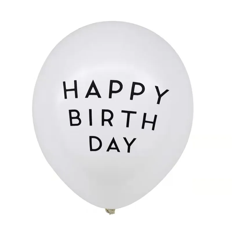 10pcsHAPPY ROJSTNI dan VAM Rojstni dekoracijo obleko gor belo kroglo black latex balon