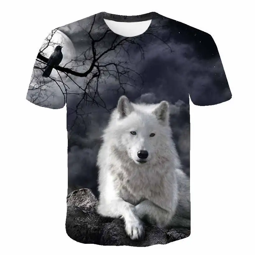 Poletje Otrok 3D Kratek Sleeved majica s kratkimi rokavi za Prosti čas Žival je Volk Mačke Natisnjeni Fantje Dekleta T-shirt Otroci Moda Tshirt
