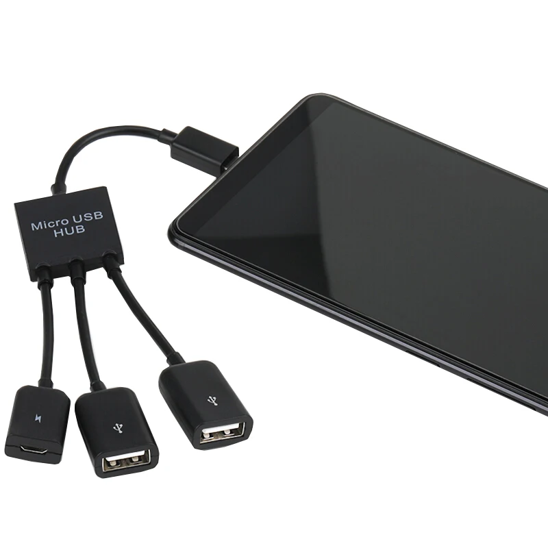 3 V 1 Micro USB Tip-C Za 3 OTG Dual Port Hub Kabel Za Tablični računalnik Android Miške, Tipkovnice Mikro-USB Tip-C Adapter Pretvornik