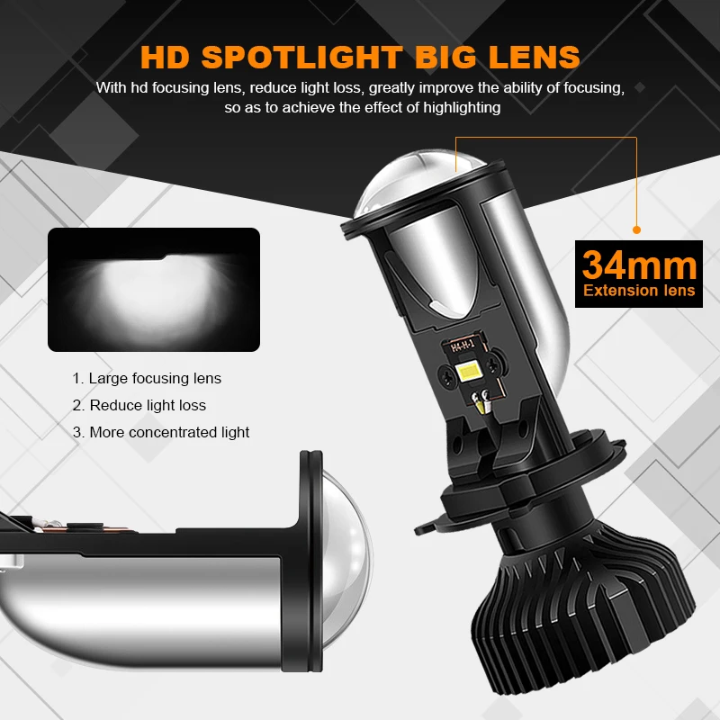 EURS 90W LED Žarnica H4 LED Projektor Objektiv Automobles Žarnica 20000LM Pretvorbo Komplet Hi/Lo Snopa Žarometov 12V 24V RHD LHD Žaromet