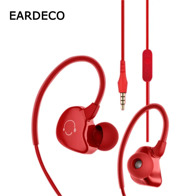 EARDECO HIFI V Uho Mobilne Žične Slušalke z Mikrofonom Bas Šport Telefon Ušesnih Čepkov za Ušesa Kavljem Slušalke Slušalke za Glasbo