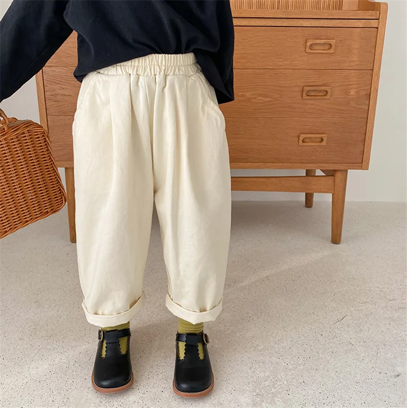 Korejski slog, fantje in dekleta trdna priložnostne hlače unisex modna izgubijo vse-ujemanje hlače za otroke oblačila