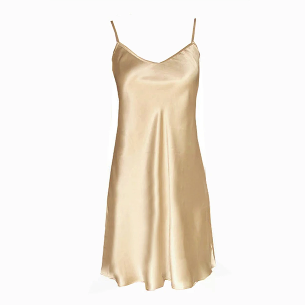 Mulberry Svile Nightgowns za Ženske Svile Kratko Seksi V Neck Ženske Sleepwear More Obleko za Deklice