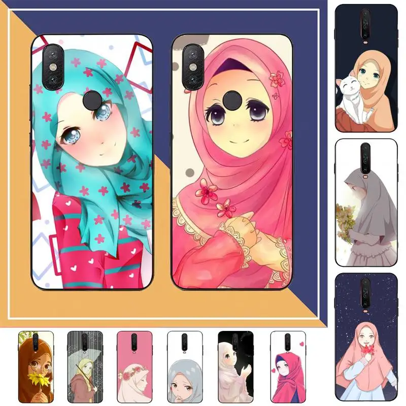 FHNBLJ Muslimanskih Islamske arabski Hidžab Obraz Gril Oči Primeru Telefon za RedMi opomba 7 8 9 6 5 4 X pro 8T 5A