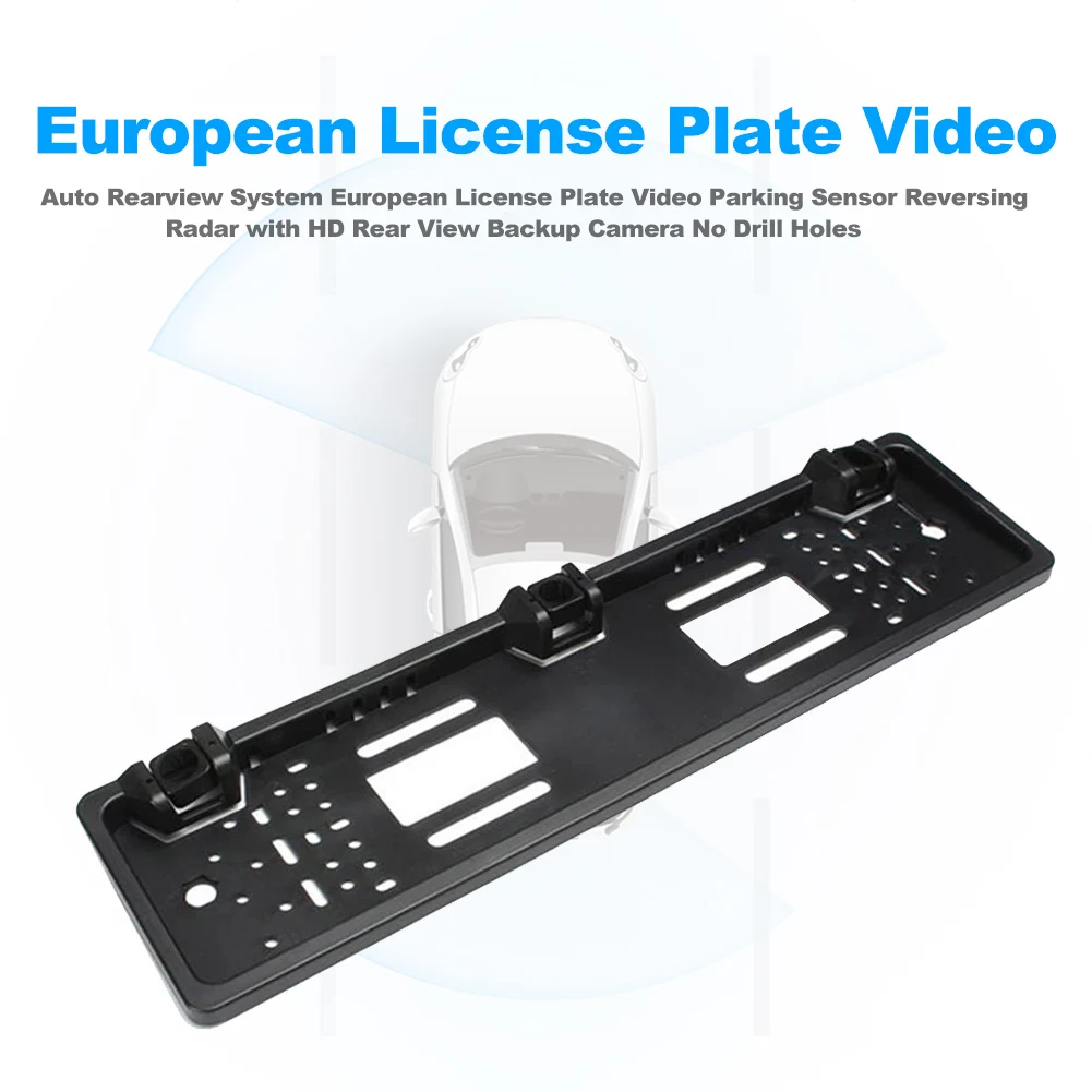 Evropski registrske Tablice Samodejno Video Parkiranje Vzvratno Radar HD Pogled od Zadaj Rezervno Kamero Brez Vrtanja Avto Dodatki