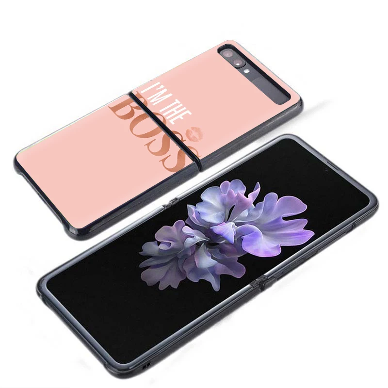 Telefon Primeru za Samsung Galaxy Ž Flip 5G Black Trdi Pokrovček Proti Padcu Capas Mat Casos Mobilne Kritje Sac Rose Pink Princess Kraljica