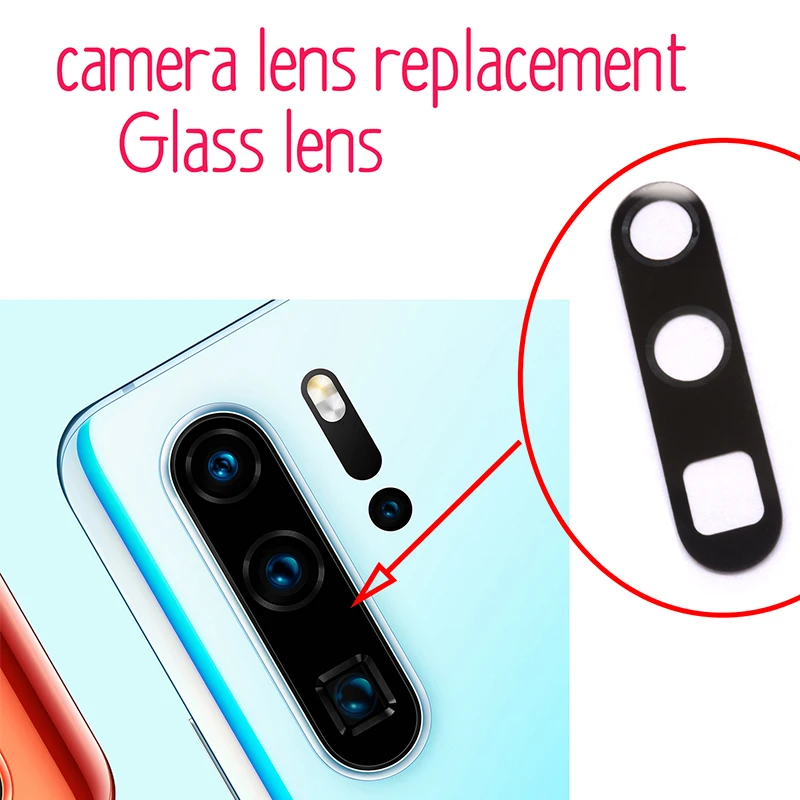Original zadnji Zadnji Objektiv Kamere Stekla Zamenjava za Huawei P30 P30 Pro P30 Lite P20 Pro P20 Lite, z nalepko
