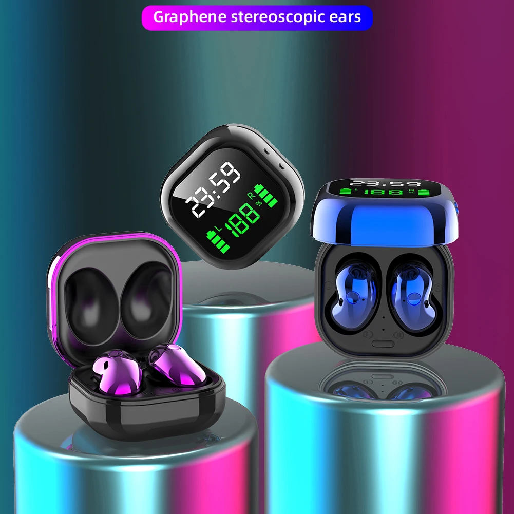 Brezžične Slušalke TWS Bluetooth 5.1 Mini Čepkov 6D Stereo Bas LED Zaslon šumov Šport Nepremočljiva Slušalka V Uho