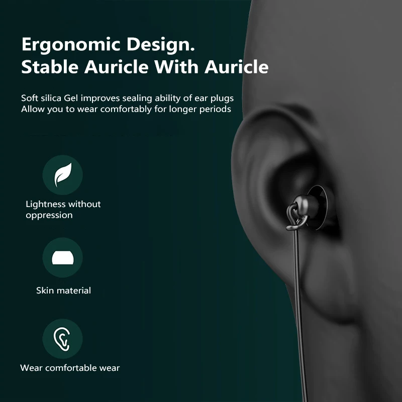 3,5 mm Mehkega Silikona V-uho za Zmanjšanje Hrupa Žične Slušalke Prosti čas Spanja Slušalke Z Mikrofonom Za Xiaomi Telefonov Huawei
