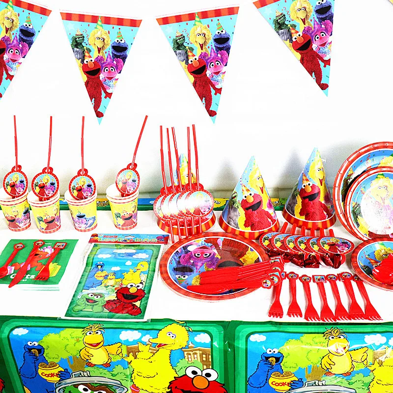 Najboljša Igralka Stranka Elmo Temo Happy Birthday Banner Baby Darilo Za Rojstni Dan Dekoracijo Za Enkratno Uporabo Tablice Pokal Namizni Prt