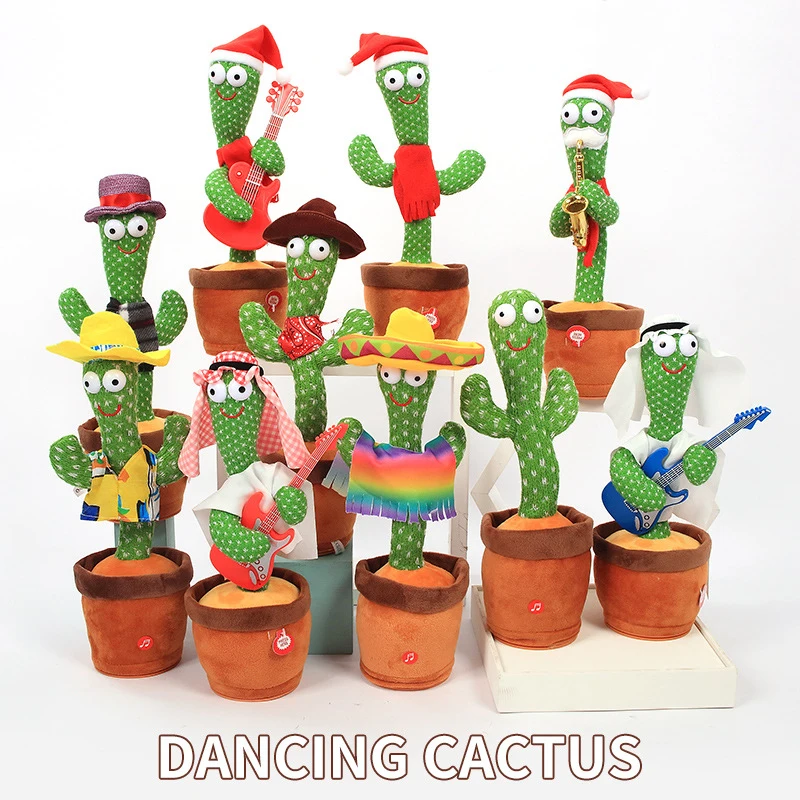 Ples Kaktus Govorimo Kaktus Različnih stilov Smešno igrača, s pesem Plišastih Kaktus Spraviti igrača Izobraževalne Igrače Za otroke