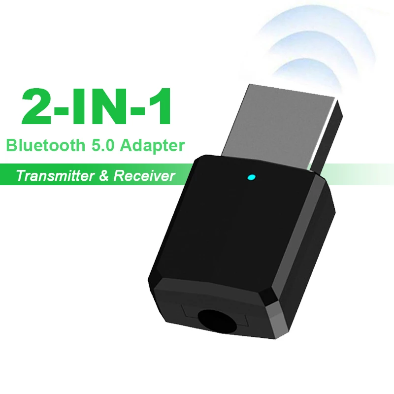 Bluetooth 5.0 Avdio Sprejemnik Oddajnik 2 V 1 Brezžična tehnologija Bluetooth Adapter 3,5 mm Stereo AUX Bluetooth Oddajnik