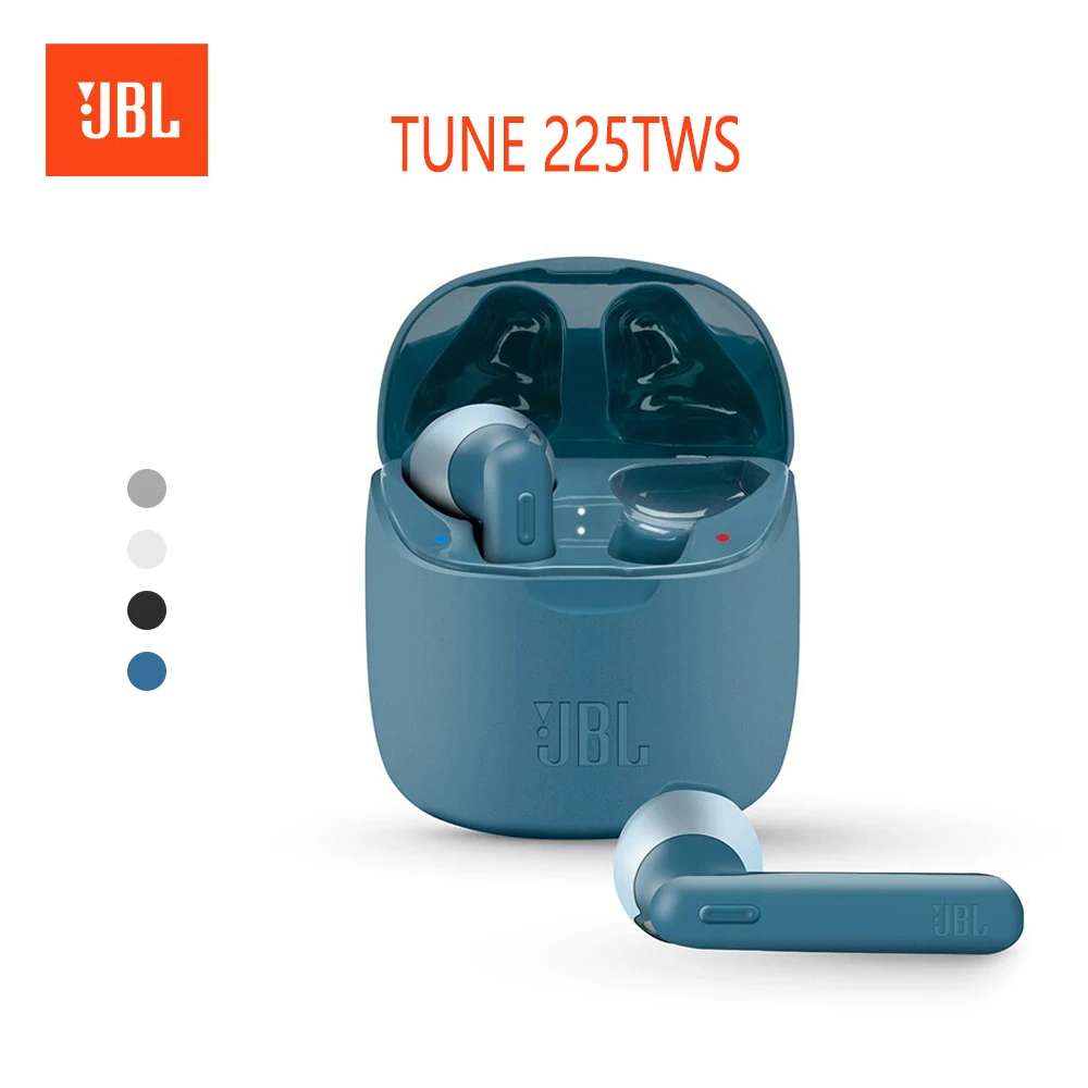 JBL TUNE 225TWS Brezžične Bluetooth Slušalke JBL T225TWS Stereo Čepkov Bas Zvok Slušalke Slušalke z Mikrofonom Polnjenje Primeru