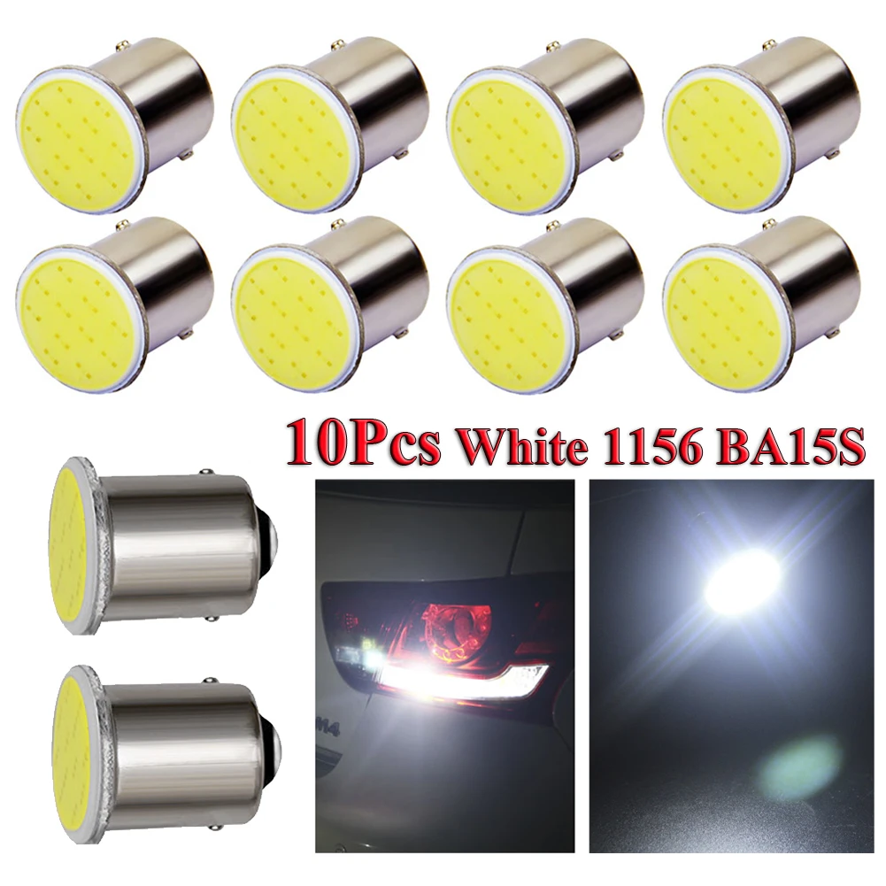 10pcs 12V BA15S P21W 1156 LED Žarnica Super Svetle Bele Tablice Lahka Strani Marker Žarnice