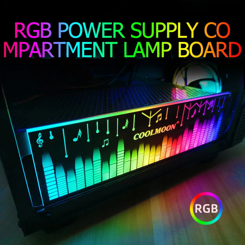COOLMOON RGB Svetlobe Odbor za PC Desktop Ohišje Power Box Majhne 4 Pin Barve-Zamenjava Razsvetljave Strani Plošče