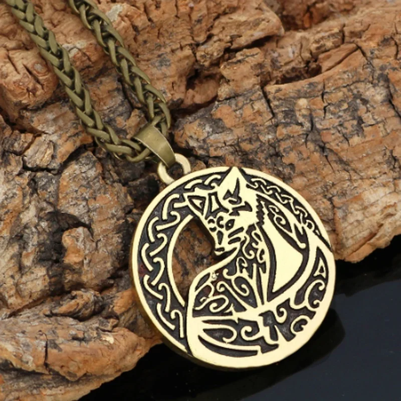 Vintage Viking Rune Fox Ogrlico, Obesek za Moške, Visoke Kakovosti Kovinskih Palic Amulet Nakit