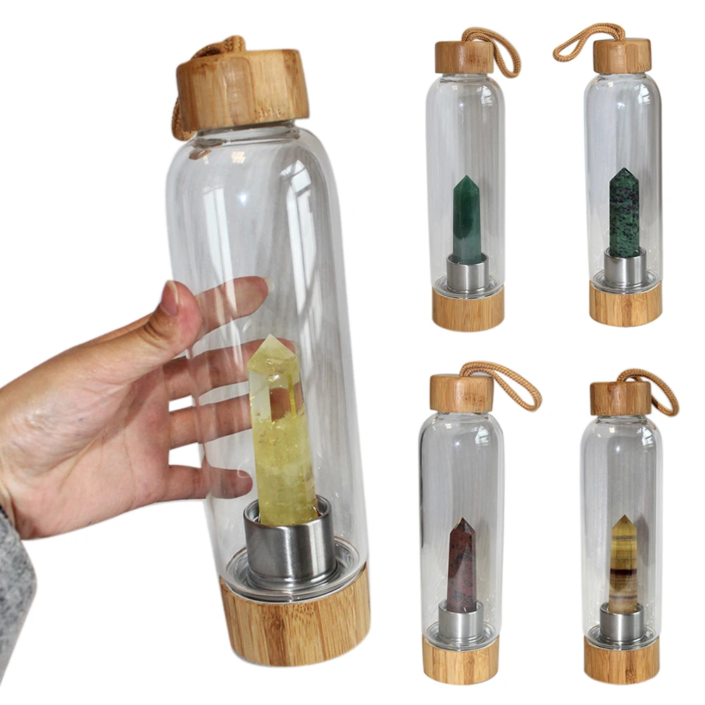 Vroče Prodaje Naravne Crystal Stolpec Gemstone, Energetsko Celjenje Stekla Steklenico Vode Pokal Drinkware