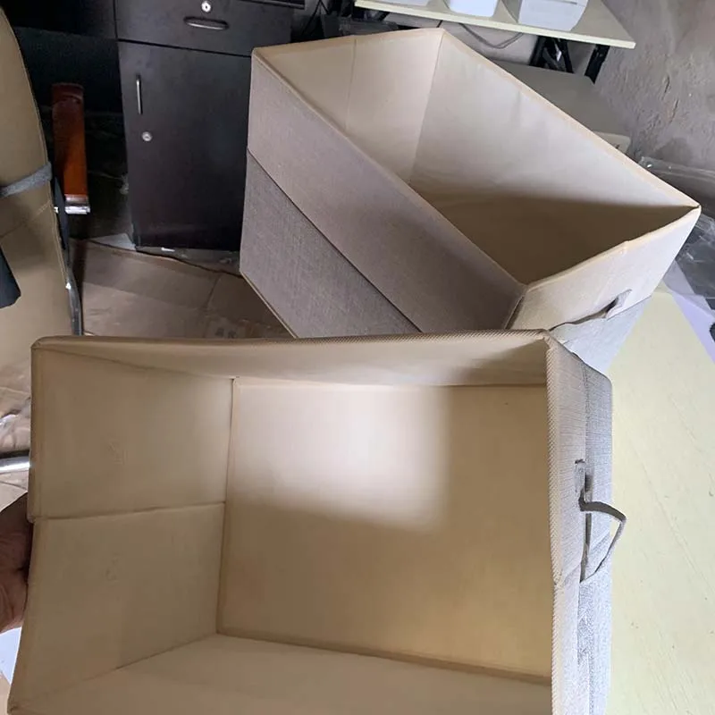 Velika bombaž perilo Tkanine, zložljiva škatla za shranjevanje Otroci Igrače organizator Ročaji za Domačo Omaro Spalnica Predali Organizatorji Posodo