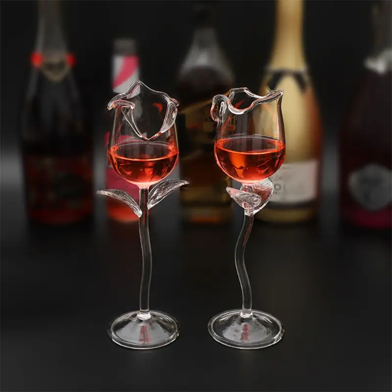4pcs 100 ml Fancy Kelih Rdeče Vino Vino Cocktail Očala Rose Cvet Obliko Kozarec Vina Stranka Barware Drinkware