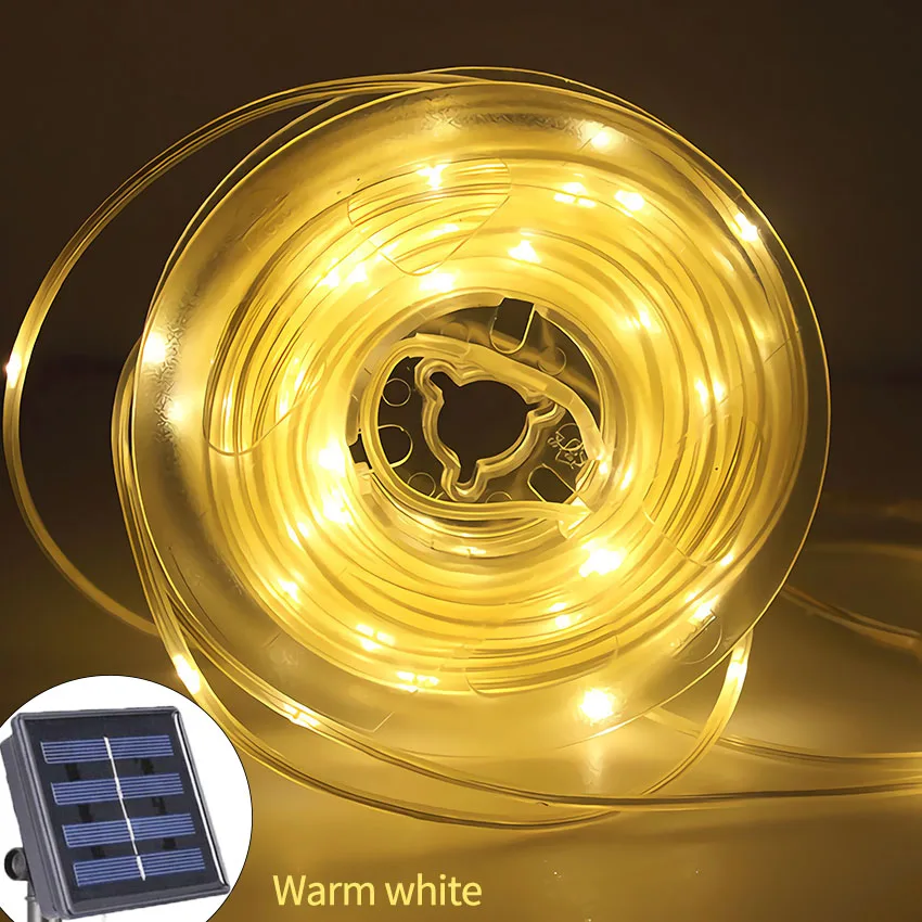 Sončne Vrv Cev Pravljice Vrtne Luči Nepremočljiva Licht 100 LED Girlanda Solarna Svetilka Niz Prostem Luz