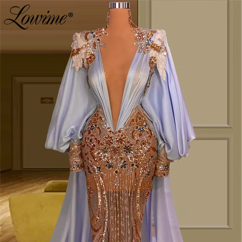 Lowime Iluzijo, Večerne Obleke Dubaj Bližnjem Vzhodu Ženske Prom Stranka Halje 2021 Couture Muslimanskih Kaftans Arabski Slaven Obleke