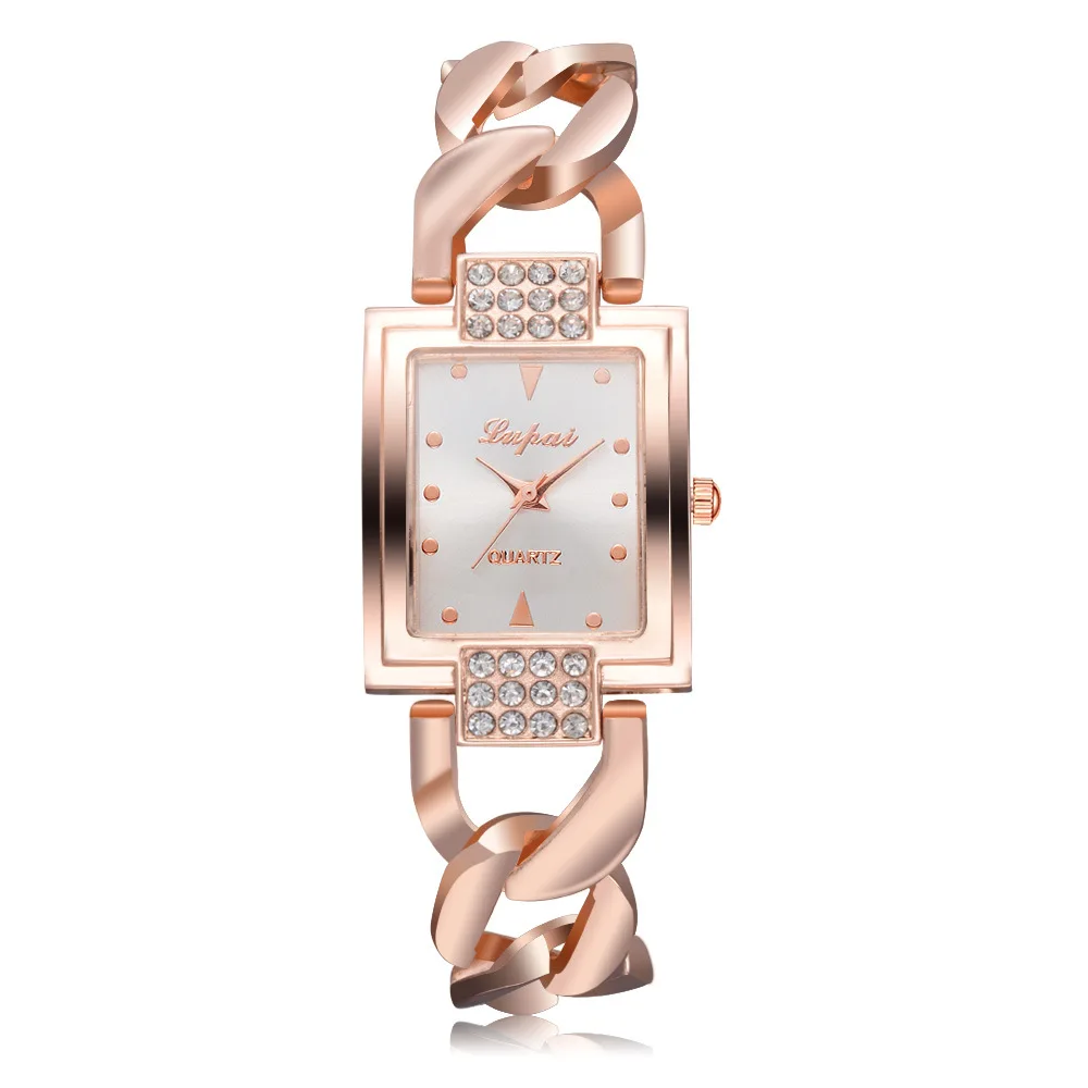 Nova Moda Embed Kristalno Diamond Luksuzni Srebro Kvadratnih Žensk Zapestnico Watch Golden Watch feminino horloges vrouwen