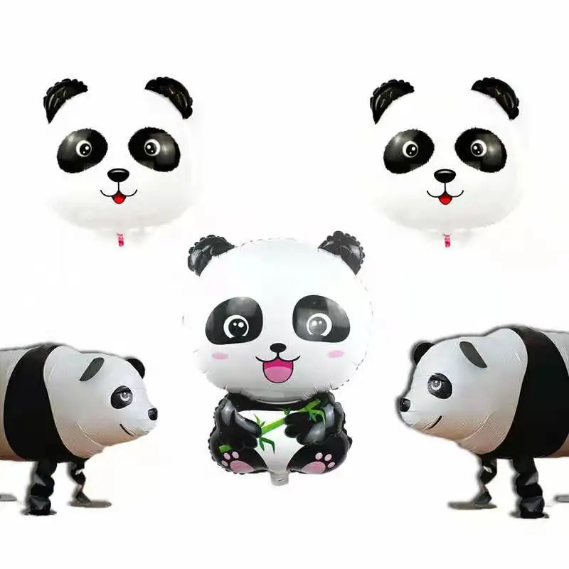 3D Panda Aluminijasto Folijo, Balonom, Rojstni dan Dekoracijo Tlaka Avtističen Otroci Družine na Prostem Napihljive Igrače Panda Balon