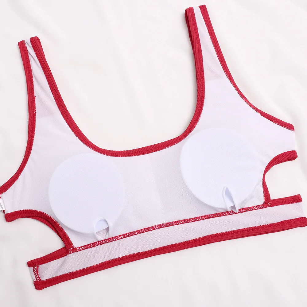 Rdeča Belušno Bikini 2021 Nove Seksi Kopalke Ženske Kopalke Ženske Dveh Kosov Bikini Komplet Bather Kopalne Obleke Poletje Plaža Obrabe Plavati