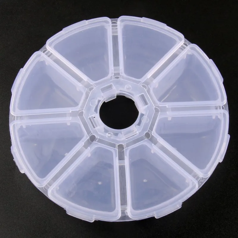 10.1 cm*2.6 cm Okrogla Plastična Škatla za Shranjevanje za Nakit Kroglice Uhan Nakit, Posodo Pregleden Nastavljiv Polje Primeru Posode
