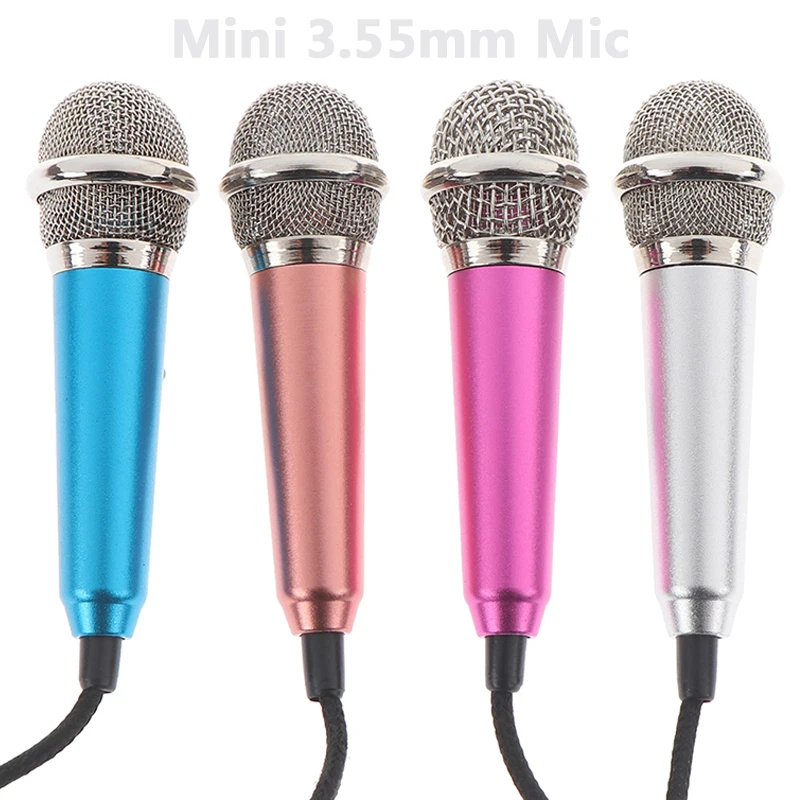 Prenosni Mini Kovinski Ročni Mikrofon 3.55 mm Stereo Mikrofon karaoke Audio Mikrofon Za Mobilni Telefon Pribor S slušalke luknjo
