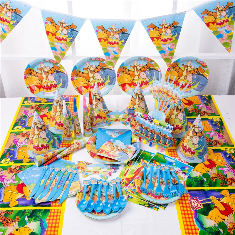 24pcs Winnie Medved Caketopper Torto Dekoracijo Happy Birthday Party Supplies Festival Dekoracijo Primeru Stranka Korist Enakosti Razkrivajo