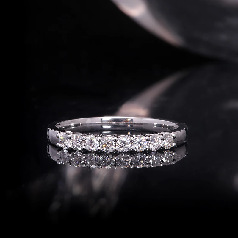Moissanite Diamant Obroči se 0,25 ct 925 srebro 2 mm DF Krog Cut Engagement&Poročni Prstan za Ženske