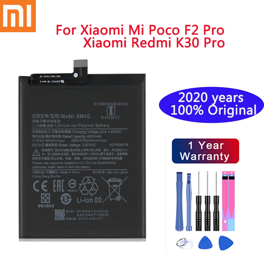 Prvotne Zamenjava Baterije BM4Q Za Xiaomi Mi Poco F2 Pro Xiaomi Redmi K30 Pro K30Pro Pristno Baterijo Telefona, 4700mAh+Orodja