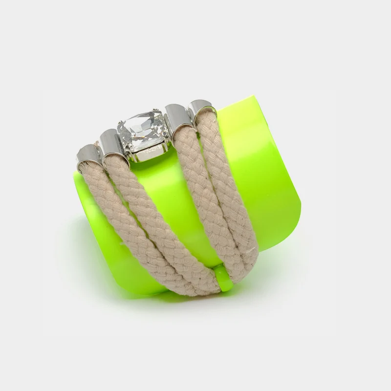 Amorita boutique fluorescein rumene barve konoplja vrv kristalno moda bangle