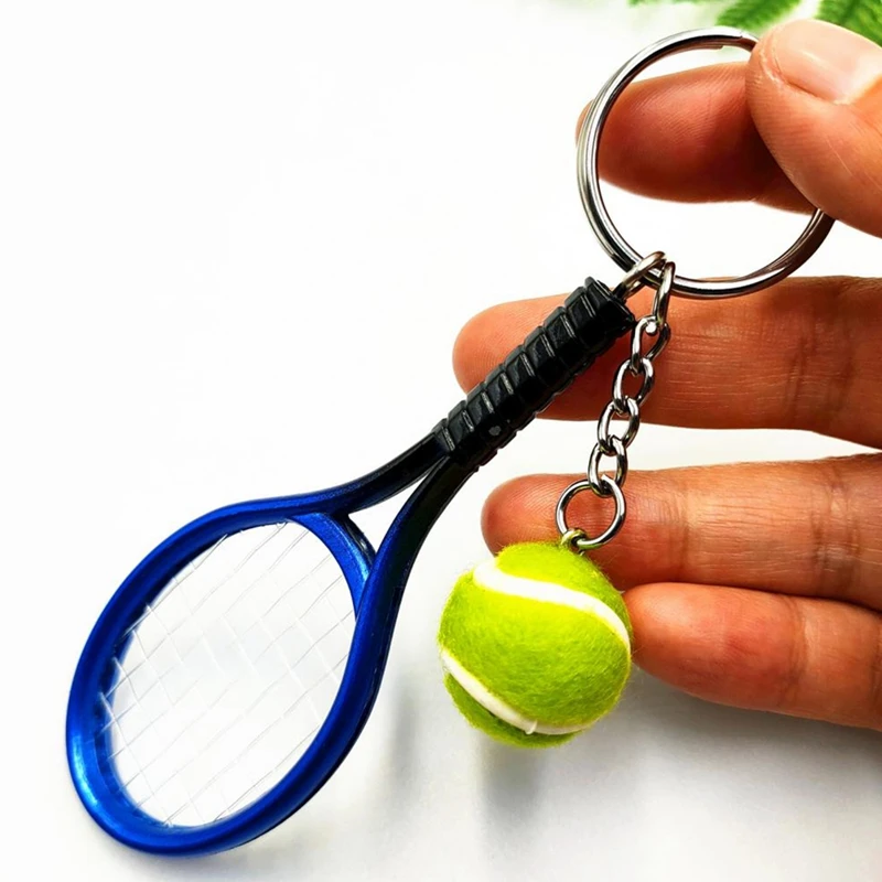6Pcs Mini Tenis Lopar Žogo Keychain Obesek Vreča, Pribor za Vrečko Šport Oglas Ljubitelji Spominkov Key Ring