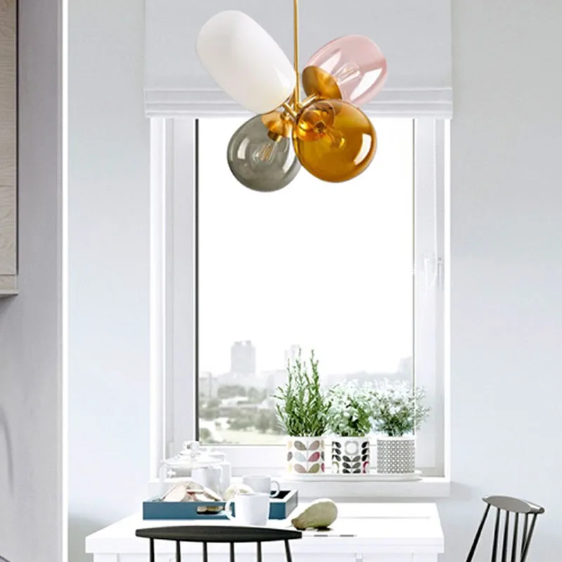 Nordijska sodobne čarobni fižol balon stekla, ki visi luç sodobno otroško sobo multi color led stropna svetilka obesek