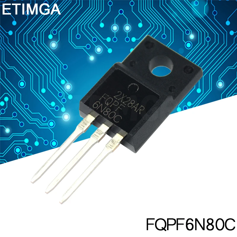 10PCS/VELIKO FQPF6N80C TO-220 6N80C 6N80 TO220 FQPF6N80 TO-220F novo MOS FET tranzistor