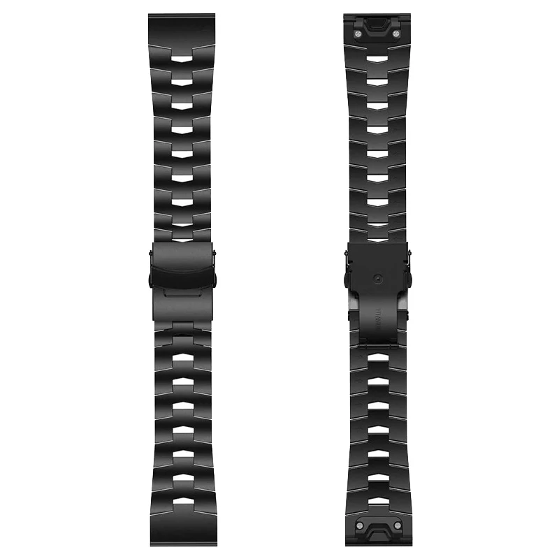 26 MM 22 MM Titanium v Kovinski Quick Fit Watch Trak za Garmin Fenix 5X 5 Plus Fenix 6X 6 Pro 3 3HR S60 MK1 Watch Zapestnica Črna