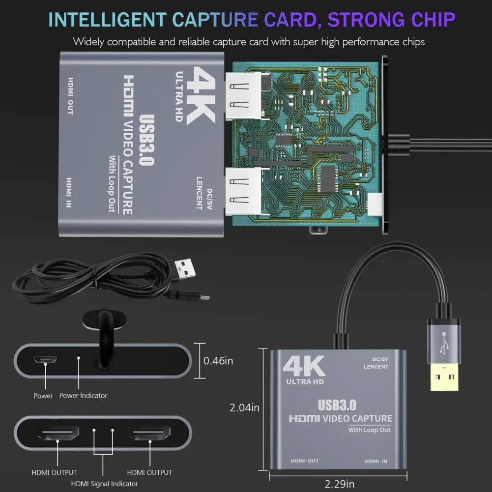 4K 1080P USB 3.0 za HDMI-združljive Video posnetke, Audio Igre Capture Card za PS4 Igra DVD kamere Kamere za Snemanje Živo