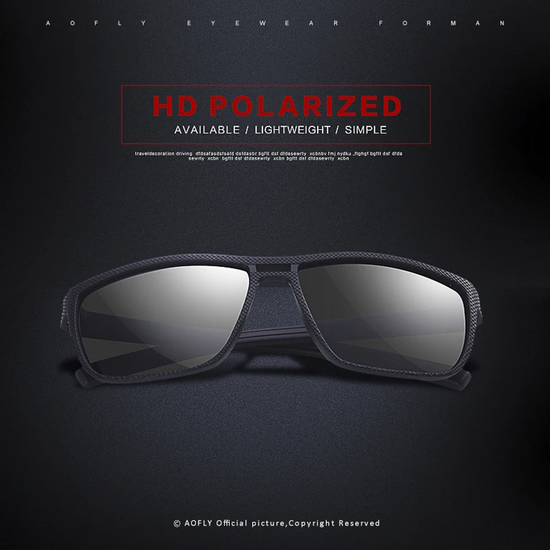 AOFLY DESIGN Kvadratnih sončna Očala Moških Polarizirana Moda TR90 Okvir Vožnje Ribolov sončna Očala Moški zonnebril heren UV400