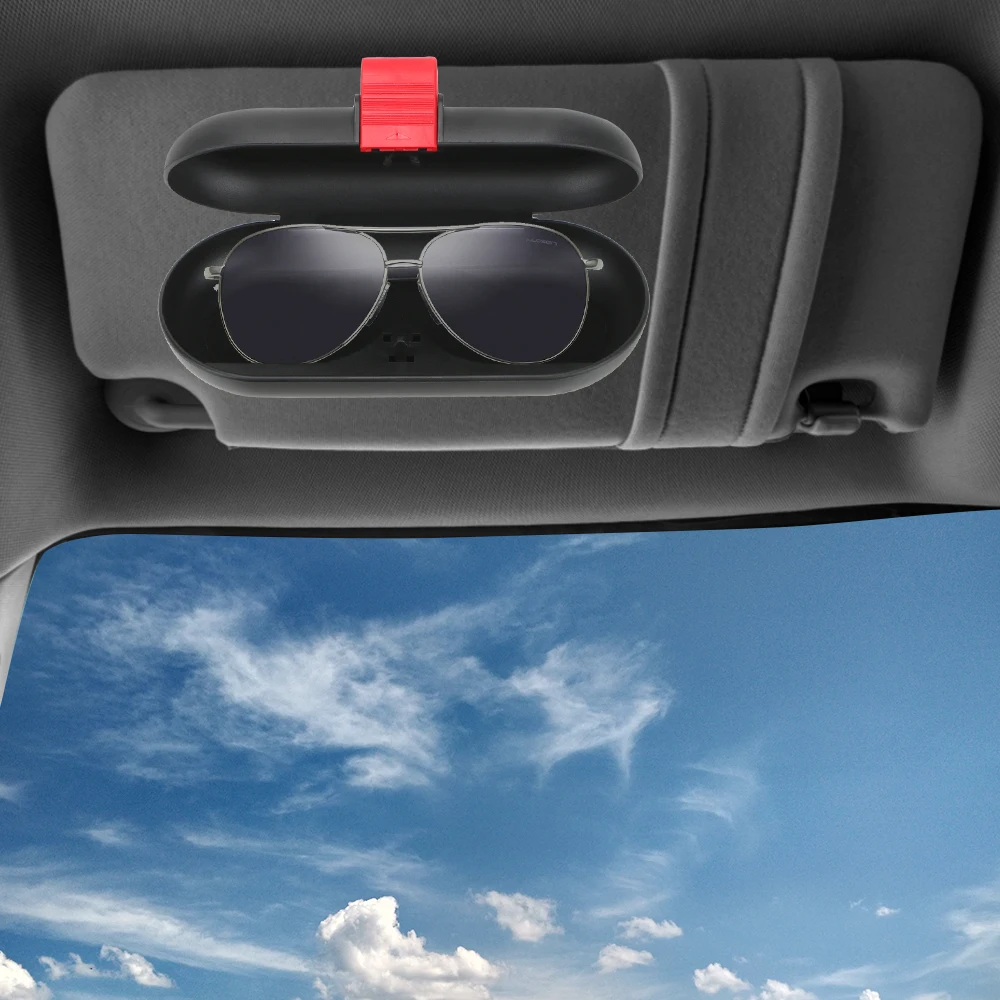 LEEPEE ABS sončna Očala Okno Avtomobila Notranjost Očal Primeru Vgrajen Optični Žamet Varstvo Univerzalni Ščitnik proti Soncu Držalo za Očala