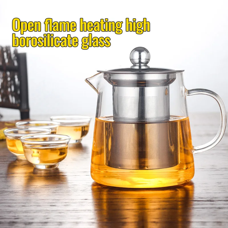 450-950ML Čaj Infuser Pot, Toplotno odporno Steklo, Čajnik Skodelico s Filtrom Cvet Čaj Pot Oolong Puer grelnik vode Steklo Kava Čaj Pot