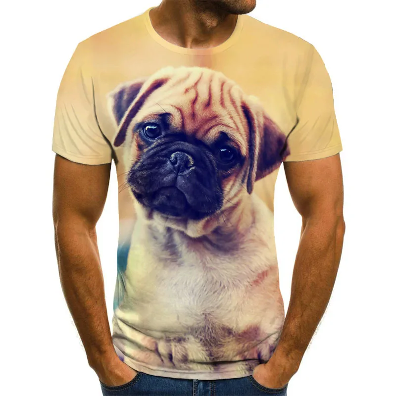 Živali tiskanja moška T-shirt za moške vrhovi poleti zabavno priložnostne 3DT-Srajce za moške O-neck majica plus velikost ulične
