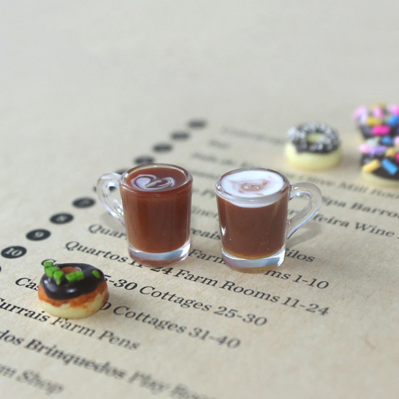 1pc 1/12 Lutke Miniaturni Pribor Dekoracijo Mini Skodelico Kave Simulacije Skodelico Kave Piti Model Igrača vzorec Naključno