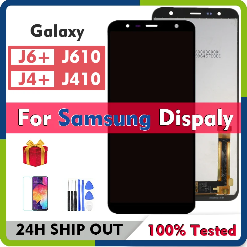 J610 J410 Original Za Samsung Galaxy J6 Plus J6+ J4 Plus J4+ SM J610G j410G Zaslon LCD Z, Zaslon na Dotik, Računalnike Skupščine