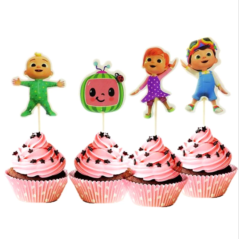 Cocomelon Temo Torto Izbirčen Dekoracijo Cupcake Toppers, Fantje, Otroci Uslug Baby Tuš Dobave Happy Birthday Party 24pcs/veliko