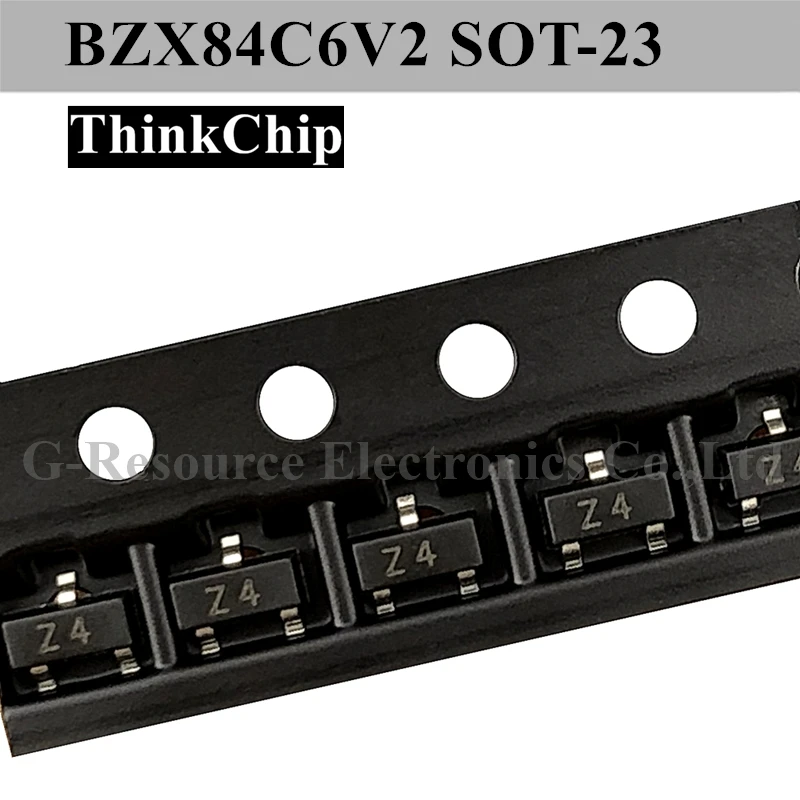 (100 kozarcev) BZX84C6V2 SOT-23 SMD Napetost Stabilizira Diode 6.2 V (Ce Z4)